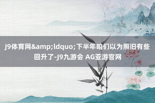 J9体育网&ldquo;下半年咱们以为照旧有些回升了-J9九游会 AG亚游官网