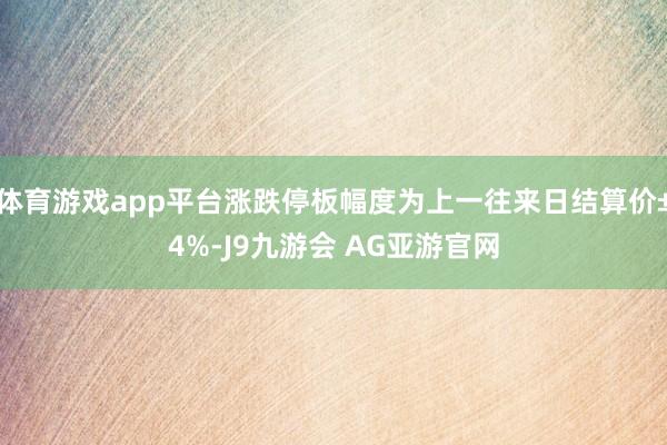 体育游戏app平台涨跌停板幅度为上一往来日结算价±4%-J9九游会 AG亚游官网