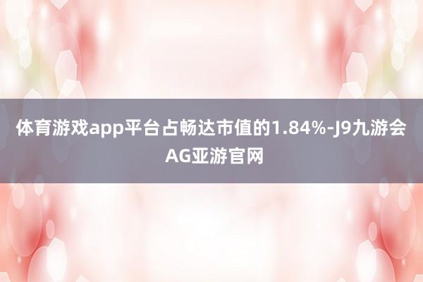 体育游戏app平台占畅达市值的1.84%-J9九游会 AG亚游官网